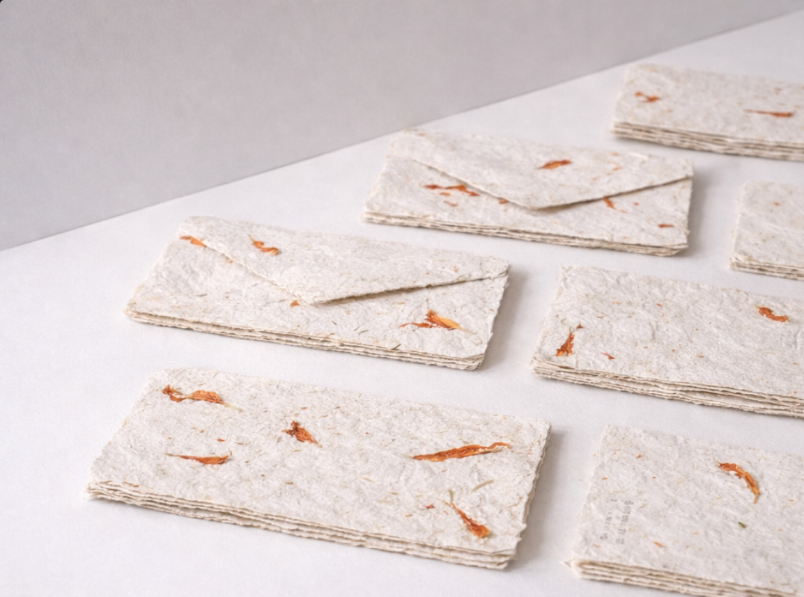 Detalle de papel con marca